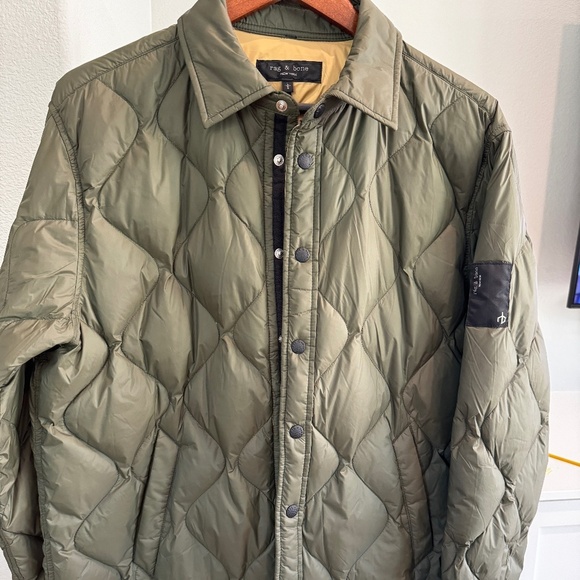 RAG & BONE PADDED DANE JACKET LARGE DARK ARMY GREEN